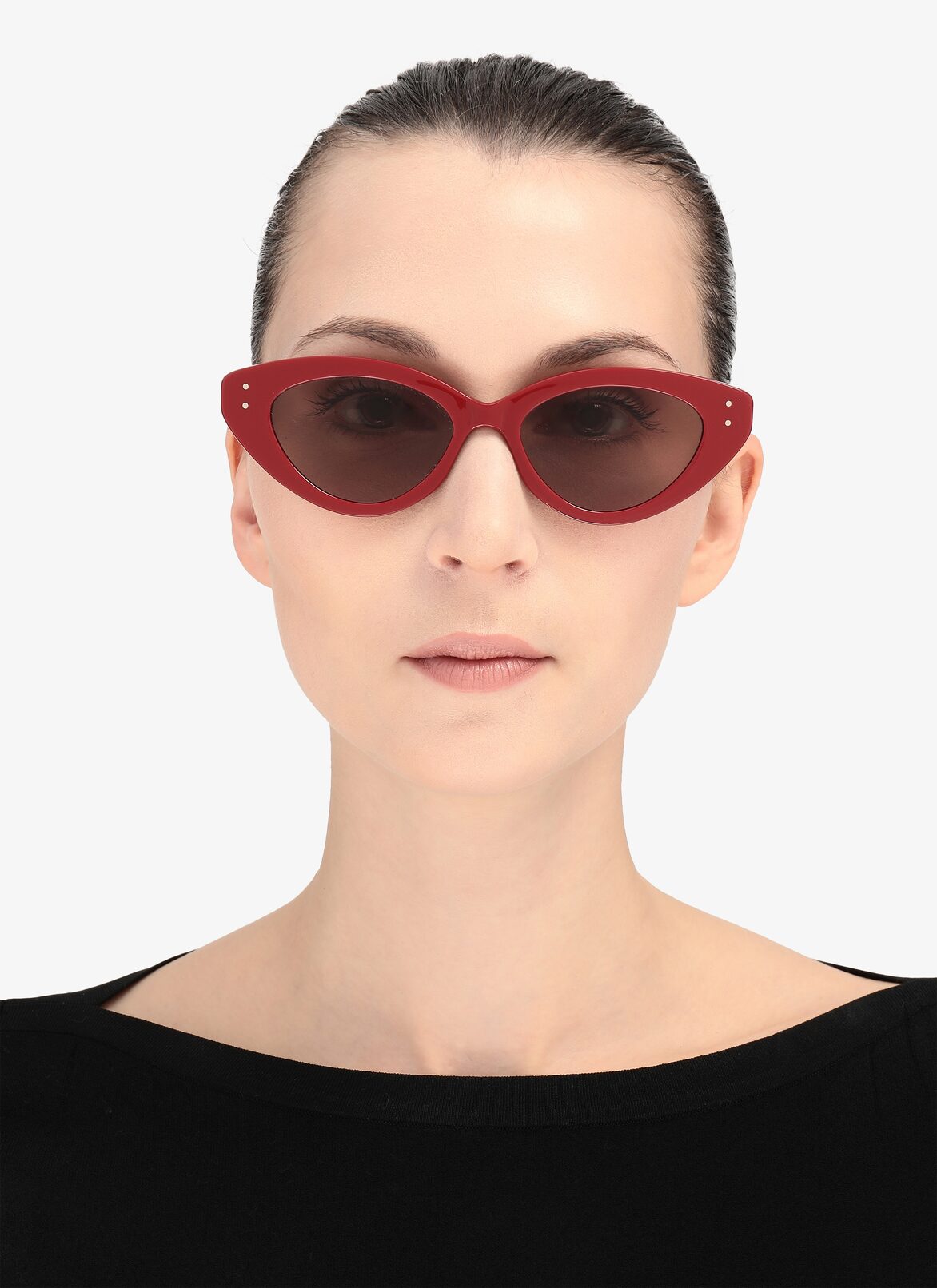 レッド キャットアイ サングラス ALAÏA レッド‐レッド-ピンク レッド キャットアイ サングラス